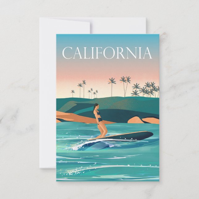 Carte De Remerciements Travel Art California Travel (Devant)