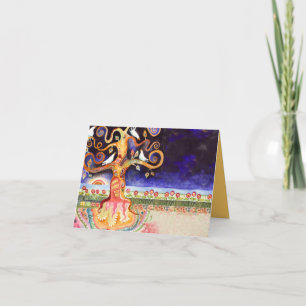 Carte De Remerciements Tree of Life Doves Bar Bat Mitzvah Thank You Card