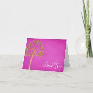 Carte De Remerciements Tree of Life Swirls Pink Thank You