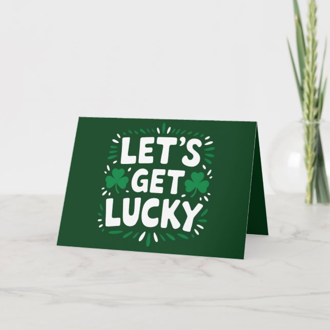 Carte De Remerciements Trèfle Chanceux Drôle de Fête de la Saint-Patrick (Devant)