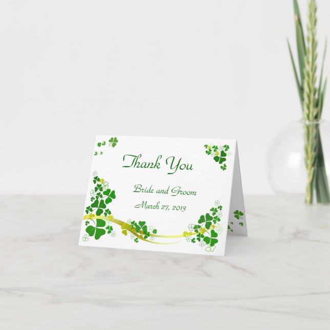 Carte De Remerciements Trèfle heureux (Devant)