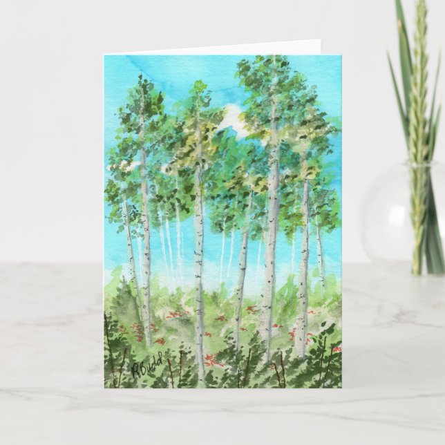 Carte De Remerciements Trembles de l'après-midi (Devant)