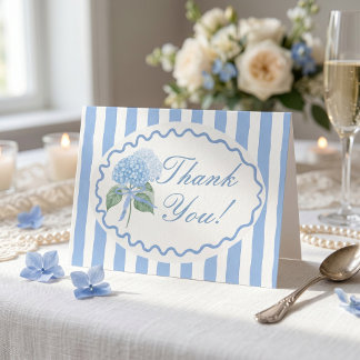 Carte De Remerciements Trendy Blue Hydrangea Baby Shower