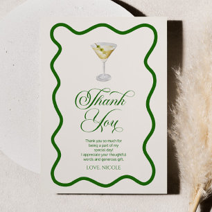 Carte De Remerciements Trente Sale Vert Martini Anniversaire