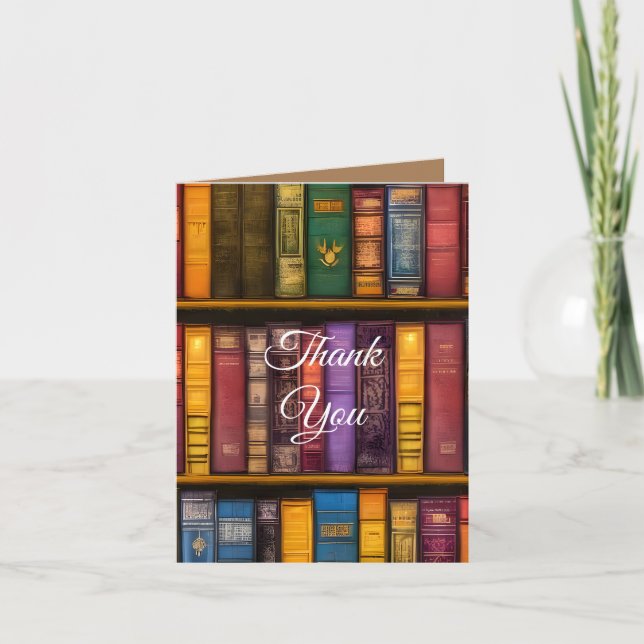 Carte De Remerciements Trésors littéraires - Livres anciens classiques (Devant)