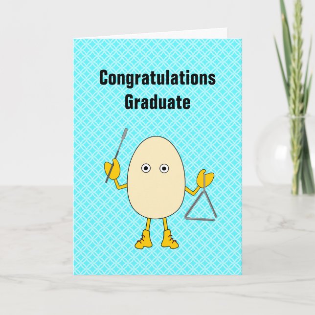 Carte De Remerciements Triangle Egghead Musician Graduician Card (Devant)