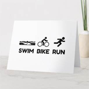 Carte De Remerciements Triathlon Swim Bike Run