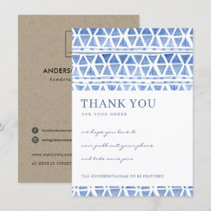 CARTE DE REMERCIEMENTS TRIBAL TRIANGULAIRE MOTIF ENTREPRISE LOGO