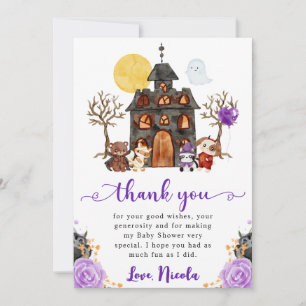 Carte De Remerciements Trick or Treat Halloween Bébé Shower aquarelle