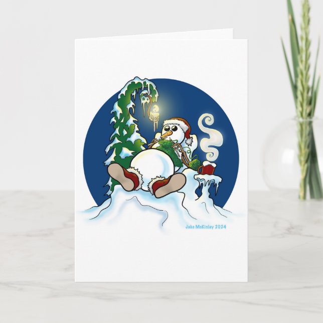 Carte De Remerciements Tricot Snowman (Devant)