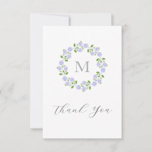 Carte De Remerciements Trois Hydrangées d'aquarelle à couronne de fleurs