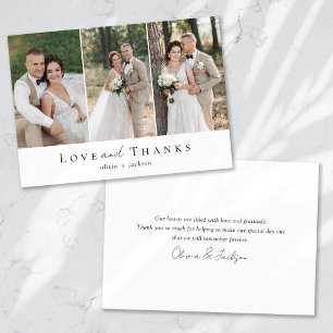 Carte De Remerciements Trois Mariage d'amour et de remerciement photo
