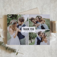 Trois Mercis de mariage de collage de photo
