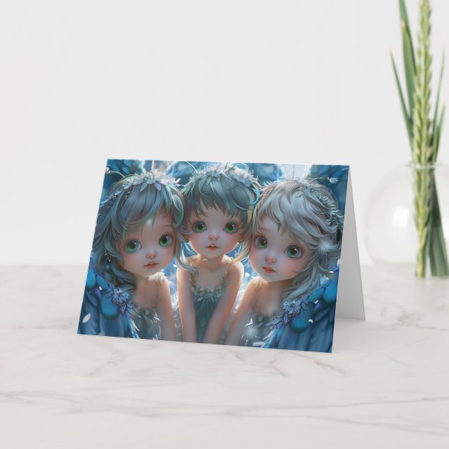 Carte De Remerciements Trois petits anges Art numérique (Devant)