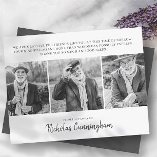 Carte De Remerciements Trois photos personnalisées et un message