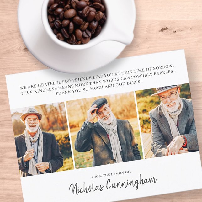 Carte De Remerciements Trois photos personnalisées et un message (Créateur téléchargé)