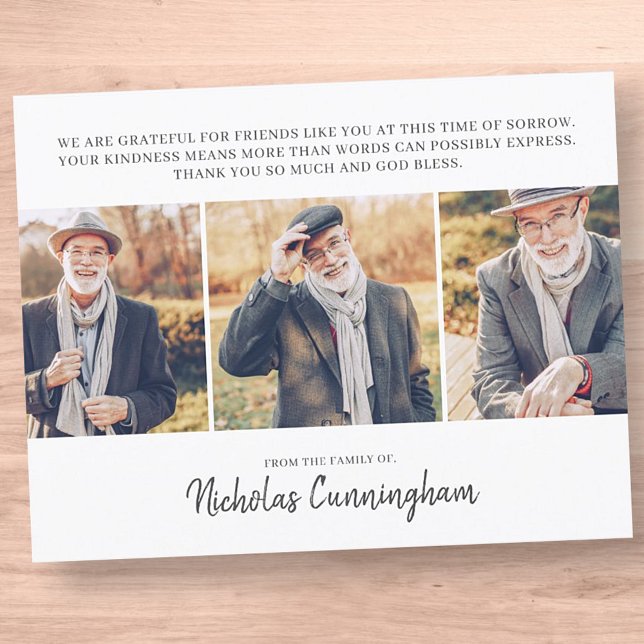 Carte De Remerciements Trois photos personnalisées et un message (Créateur téléchargé)