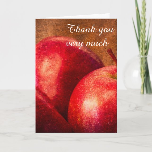 Carte De Remerciements Trois pommes rouges (Devant)