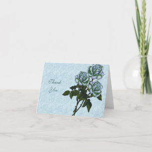 Carte De Remerciements Trois roses blanches : Dessin au crayon de couleur