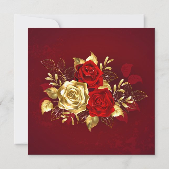 Carte De Remerciements Trois Roses de bijoux (Devant)