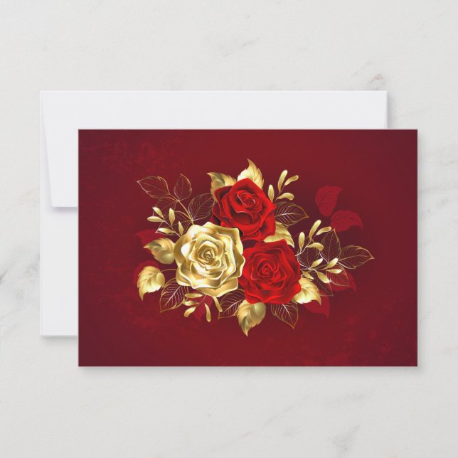 Carte De Remerciements Trois Roses de bijoux (Devant)