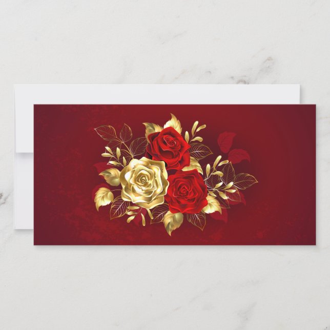 Carte De Remerciements Trois Roses de bijoux (Devant)