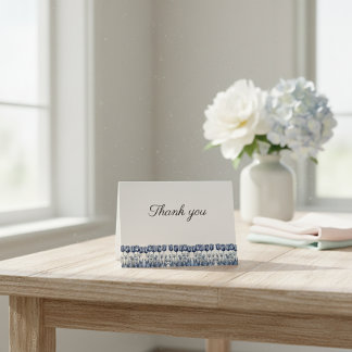 Carte De Remerciements Trois Tulipes Bleu Delft