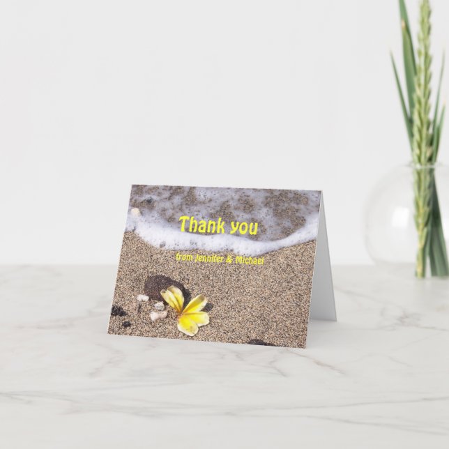 Carte De Remerciements Tropcal Beach (Devant)