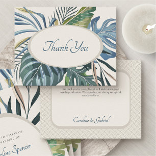 Carte De Remerciements Tropical Beach Palm Mariage