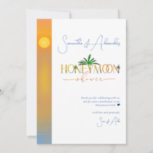 Carte De Remerciements Tropical Beach Sunset Honeymoon Fund Couple Douche