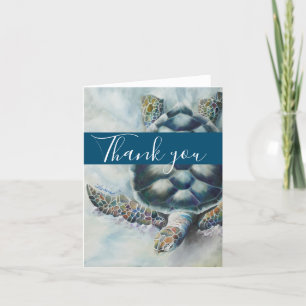 Carte de remerciements tropical de tortue