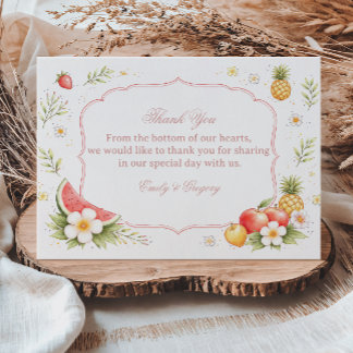 Carte De Remerciements Tropical Fruit Floral Appreciation