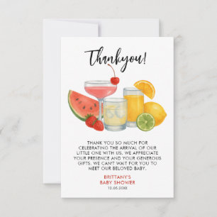 Carte De Remerciements Tropical Mocktail Été Baby Shower Moderne 