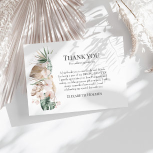 Carte De Remerciements Tropical Orchidée & Monstera Baby Shower de Mariée