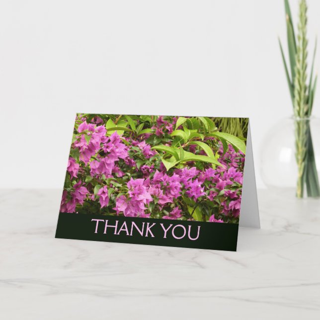 Carte De Remerciements Tropical Purple Bougainvillea Floral (Devant)
