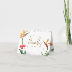 Carte De Remerciements Tropical Sweet 16 Feuille de Palmier Aquarelle Écr