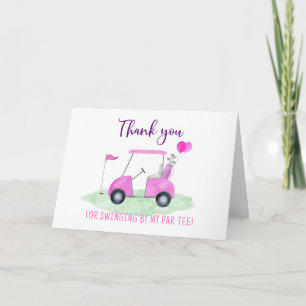 Carte De Remerciements Trou en un rose Golf premier anniversaire