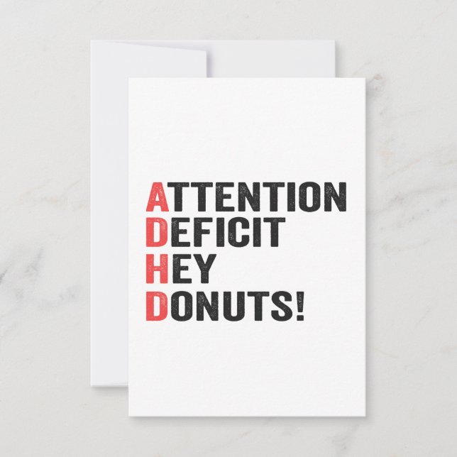 Carte De Remerciements Trouble du déficit de l'attention Hey Donuts Tdah  (Devant)
