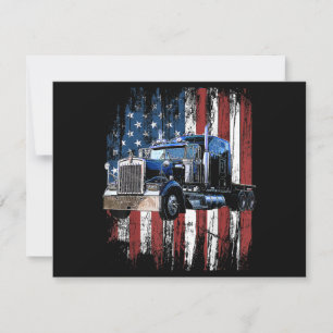 Carte De Remerciements Trucker American Flag Truck Driver Truck Driver Gi