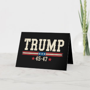 Carte De Remerciements Trump 45 47 États-Unis Drapeau rétro Vintage