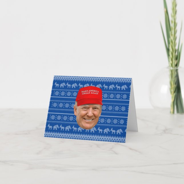 Carte De Remerciements TRUMP MAGA Noël (Devant)