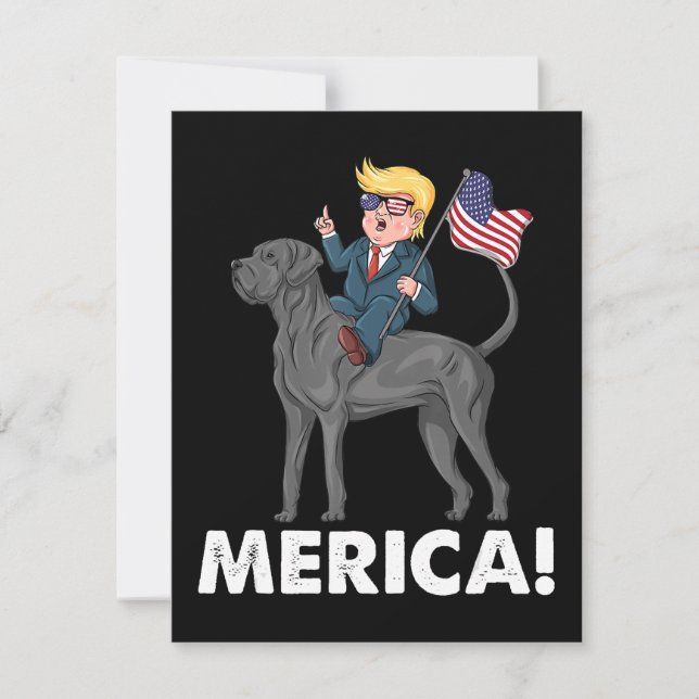 Carte De Remerciements Trump Merica Great Dane Dog American Hero 4e (Devant)