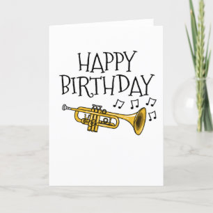 Carte De Remerciements Trumpet Birthday Card Trumpeter Brass Musicien