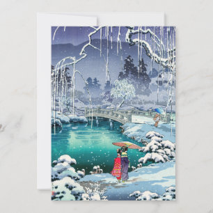Carte De Remerciements Tsuchiya Koitsu - Neige de printemps à Maruyama