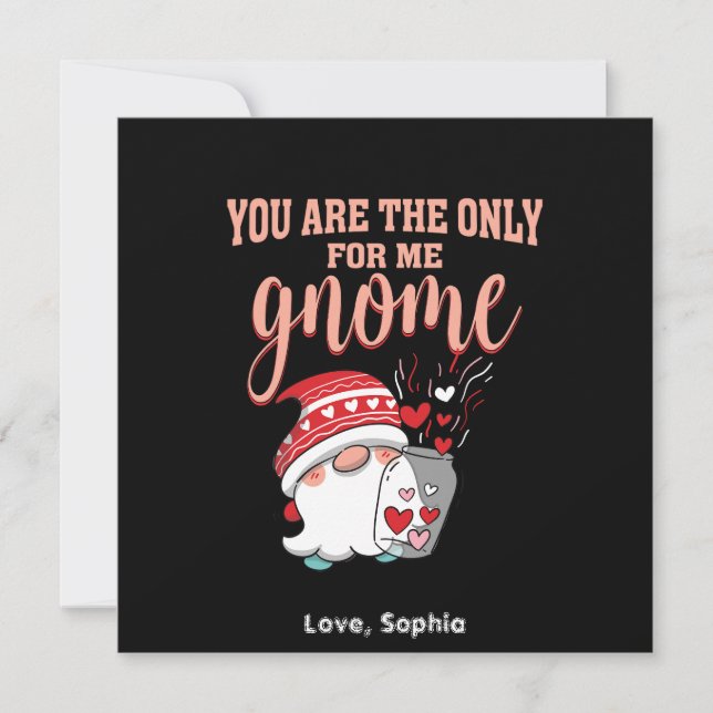 Carte De Remerciements Tu es le seul pour moi gnome Saint-Valentin (Devant)