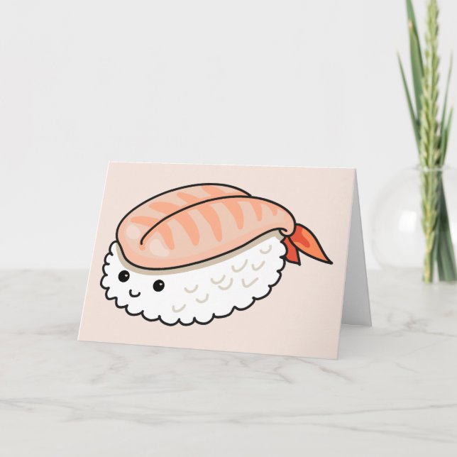 Carte De Remerciements Tu es mon petit jeu de sushi ebi-thing (Devant)