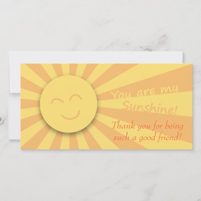 Carte De Remerciements Tu es mon Soleil ! (Devant)