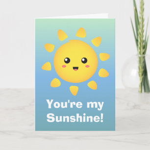 Carte De Remerciements Tu es mon Soleil ! Dessin animé Soleil heureux