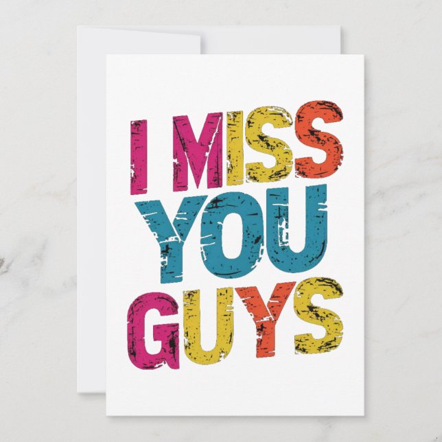 Carte De Remerciements Tu me manques les gars (Devant)