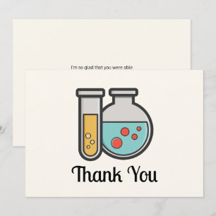 Carte De Remerciements Tube d'essai de chimie et bécher